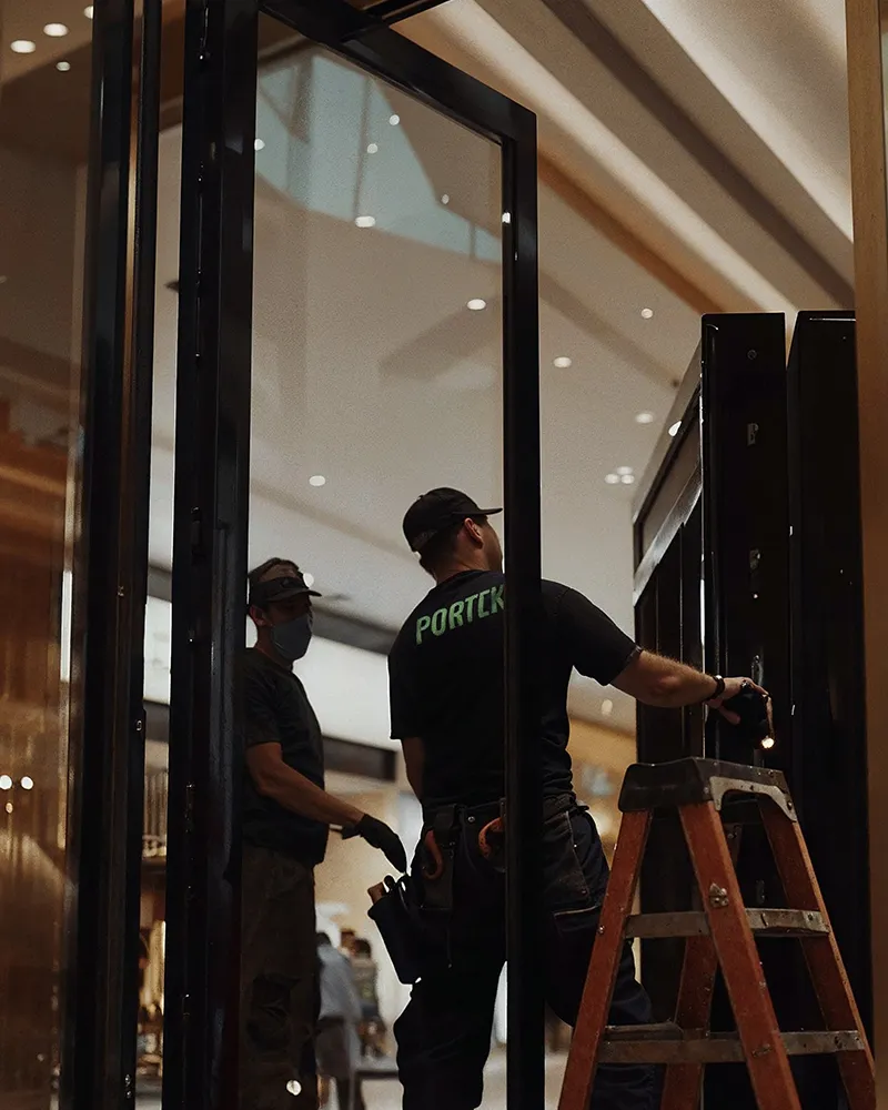 Installation de portes battantes